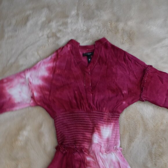 Girls Pink  Long Sleeve Dress Size Small Tie dyed Lightweight Stretch - Picture 7 of 7